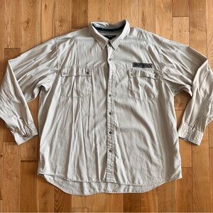 Vintage Harley Davidson Ivory Long Sleeve Button Up Size 3XL Tall - Read Flaw